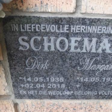SCHOEMAN Dirk 1935-2018 &amp; Margareth 1939-