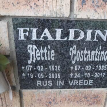 FIALDINI Costantino 1935-2017 &amp; Hettie 1936-2006