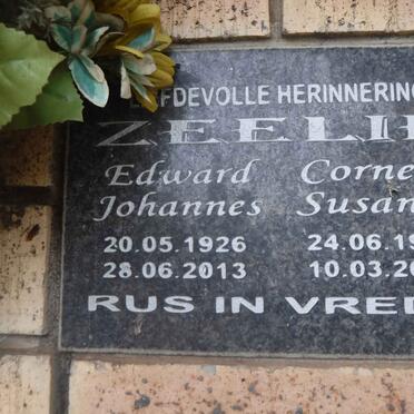 ZEELIE Edward Johannes 1926-2013 &amp; Cornelia Susanna 1930-2005