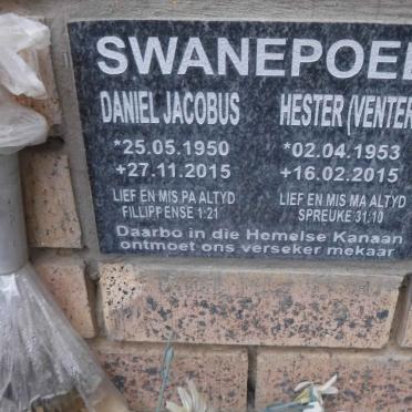 SWANEPOEL Daniel Jacobus 1950-2015 &amp; Hester VENTER 1953-2015