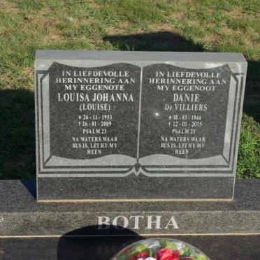 BOTHA Danie De Villiers 1946-2015 &amp; Louisa Johanna 1953-2009