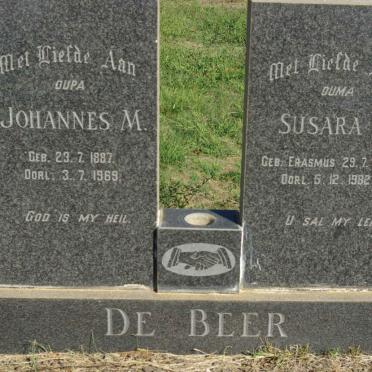 BEER Johannes M., de 1887-1969 &amp; Susara S. ERASMUS 1890-1982