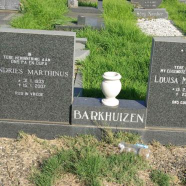 BARKHUIZEN Andries Marthinus 1933-2007 &amp; Louisa Margaretha MAREE 1938-1991