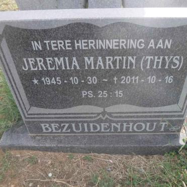 BEZUIDENHOUT Jeremia Martin 1945-2011