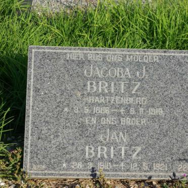 BRITZ Jacoba J. nee HARTZENBERG 1886-1919 :: BRITZ Jan 1910-1921