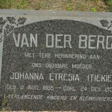 BERG Johanna Etresia, van der 1885-1953