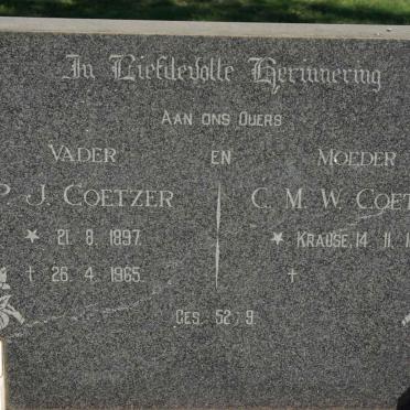 COETZER P.J. 1897-1965 &amp; C.M.W. KRAUSE 1893-