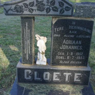 CLOETE Adriaan Johannes 1952-1957