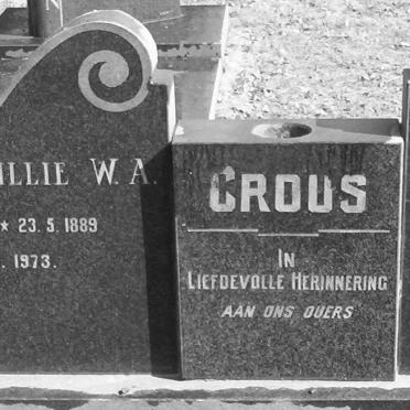 CROUS Willie W.A. 1889-1973 &amp; Anna E. 1907-