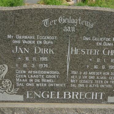 ENGELBRECHT Jan Dirk 1915-1974 &amp; Hester Christina 1919-1998