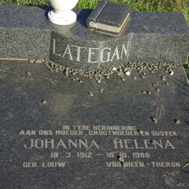 LATEGAN Johanna Helena voorheen THERON nee LOUW 1912-1988