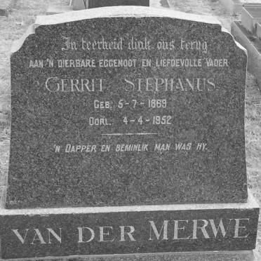MERWE Gerrit Stephanus, van der 1869-1952