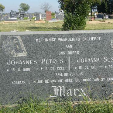 MARX Johannes Petrus 1908-1993 &amp; Johanna Susanna 1913-1993