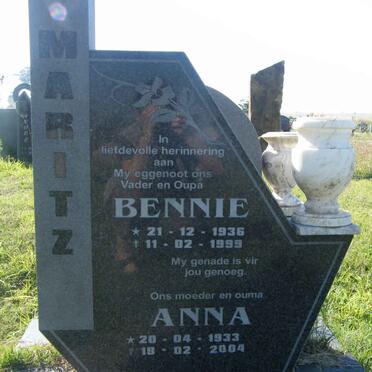 MARITZ Bennie 1936-1999 &amp; Anna 1933-2004