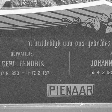 PIENAAR Gert Hendrik 1893-1971 &amp; Johanna Susanna 1897-1971