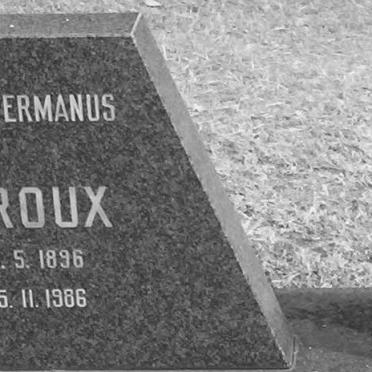 ROUX Gabriel Hermanus, le 1896-1986 &amp; Martha Johanna DU TOIT 1898-1980