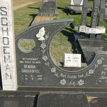 SCHOEMAN Hendrik Christoffel 1932-1991 &amp; Petra Johanna 1942-