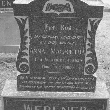 WEPENER Anna Magrietha nee VORSTER 1893-1960