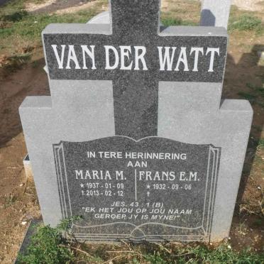 WATT Frans E.M., van der 1932- &amp; Maria M. 1937-2013
