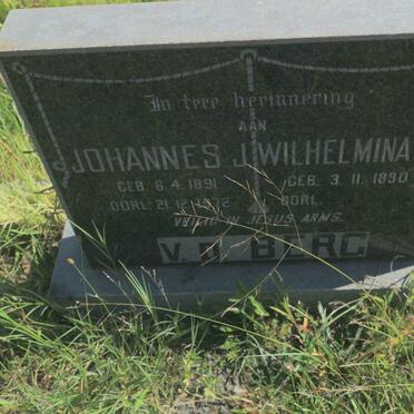 BERG Johannes J., v.d. 1891-1972 &amp; Wilhelmina J. 1890-