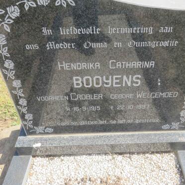 BOOYENS Hendrika Catharina voorheen GROBLER nee WELGEMOED 1915-1997
