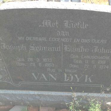 DYK Joseph Sybrand, van 1873-1963 &amp; Elsabe Johanna LABUSCHAGNE 1881-1974