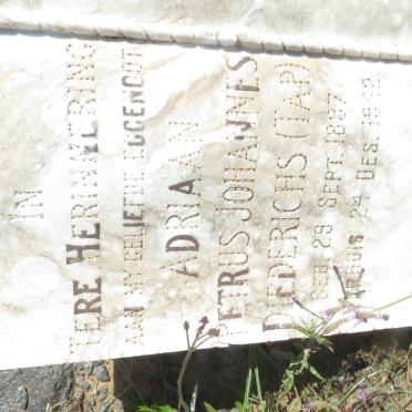 DIEDERICHS Adriaan Petrus Johannes 1897-1942