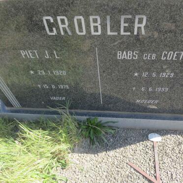 GROBLER Piet J.L. 1920-1979 &amp; Babs COETZER 1929-1999
