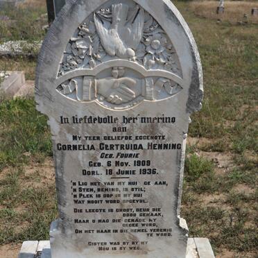 HENNING Cornelia Gertruida nee FOURIE 1909-1936