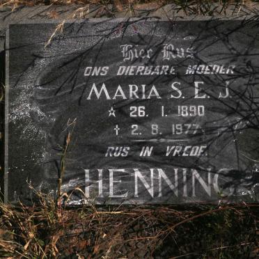 HENNING Maria S.E.J. 1890-1977
