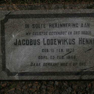 HENNING Jacobus Lodewikus 1872-1946