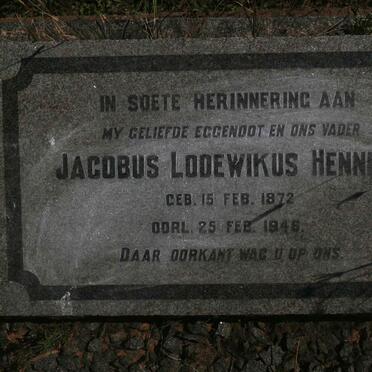 HENNING Jacobus Lodewikus 1872-1946