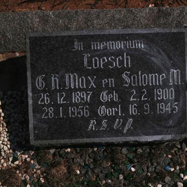 LOESCH C.H. Max 1897-1956 &amp; Salome M. 1900-1945