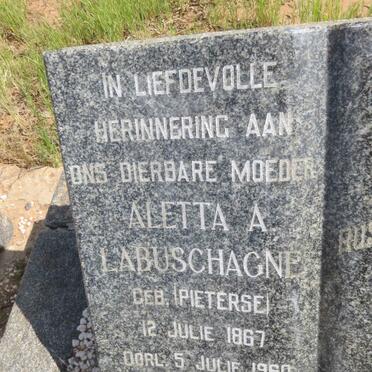 LABUSCHAGNE Aletta A. nee PIETERSE 1867-1960