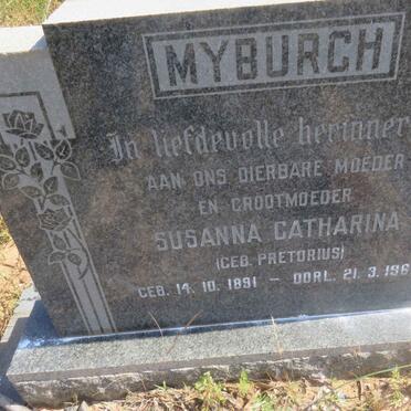 MYBURGH Susanna Catharina nee PRETORIUS 1891-1969