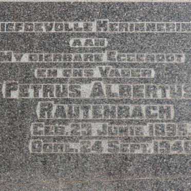RAUTENBACH Petrus Albertus 1895-1946