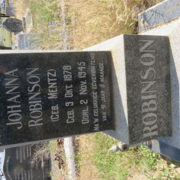 ROBINSON Margaretha Johanna nee MENTZ 1878-1945