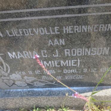 ROBINSON Maria C.J. 1881-1966