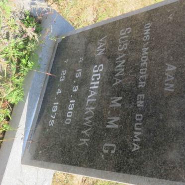 SCHALKWYK Susanna M.M.C., van 1900-1975