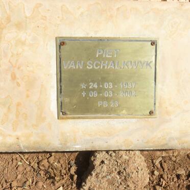 SCHALKWYK Piet, van 1937-2002