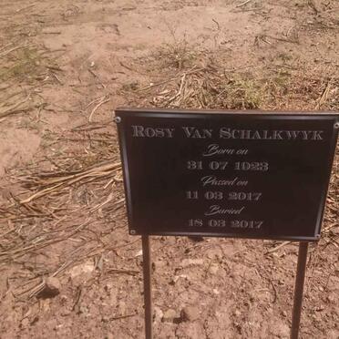 SCHALKWYK Rosy, van 1923-2017