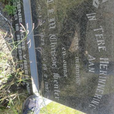VENTER P.?. 1911-1978 &amp; C.F.M. 1923-1997