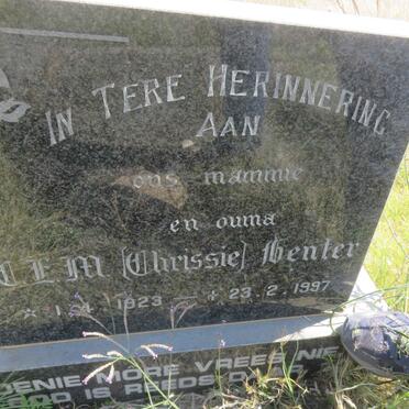 VENTER P.?. 1911-1978 &amp; C.F.M. 1923-1997