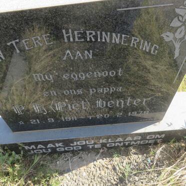 VENTER P.?. 1911-1978 &amp; C.F.M. 1923-1997