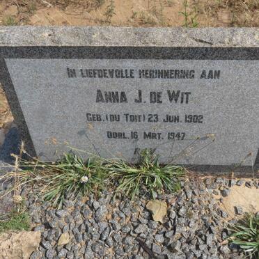 WIT Anna J., de nee DU TOIT 1902-1947