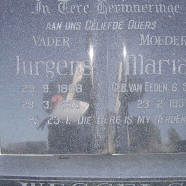 WESSELS Jurgens 1888-1955 &amp; Maria VAN EEDEN 1888-1957