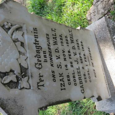 WALT Izak S., v.d. 1922-1923 :: V.D. WALT Gabriel J. 1927-1928
