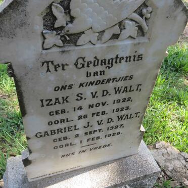 WALT Izak S., v.d. 1922-1923 :: V.D. WALT Gabriel J. 1927-1928