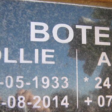 BOTES Ollie 1933-2014 &amp; Ansie 1935-2016