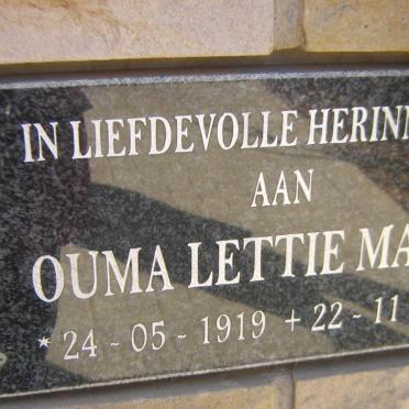 MALAN Lettie 1919-2013